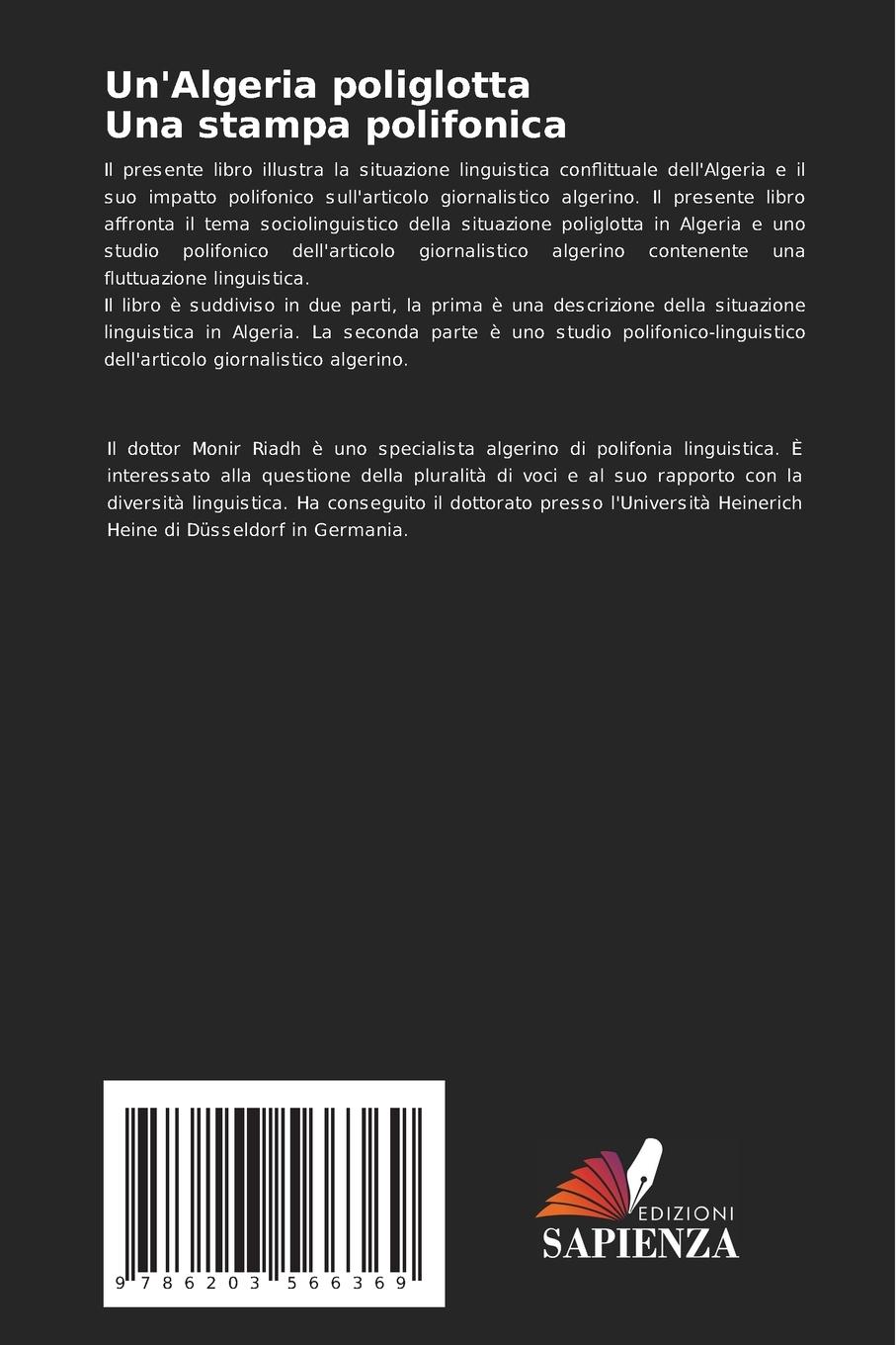 Rückseitencover Un'Algeria poliglotta Una stampa polifonica