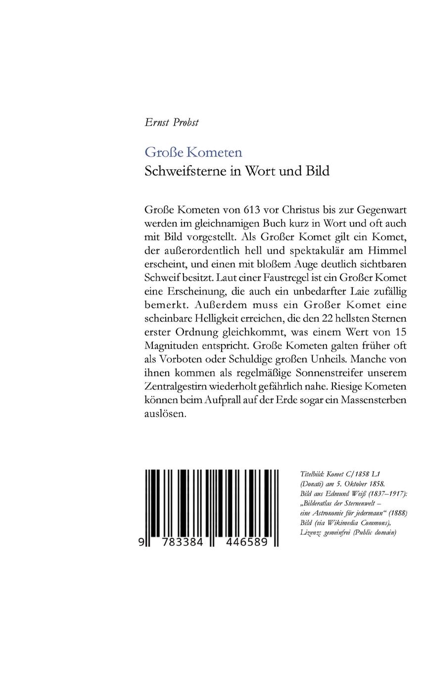 Rückseitencover Große Kometen