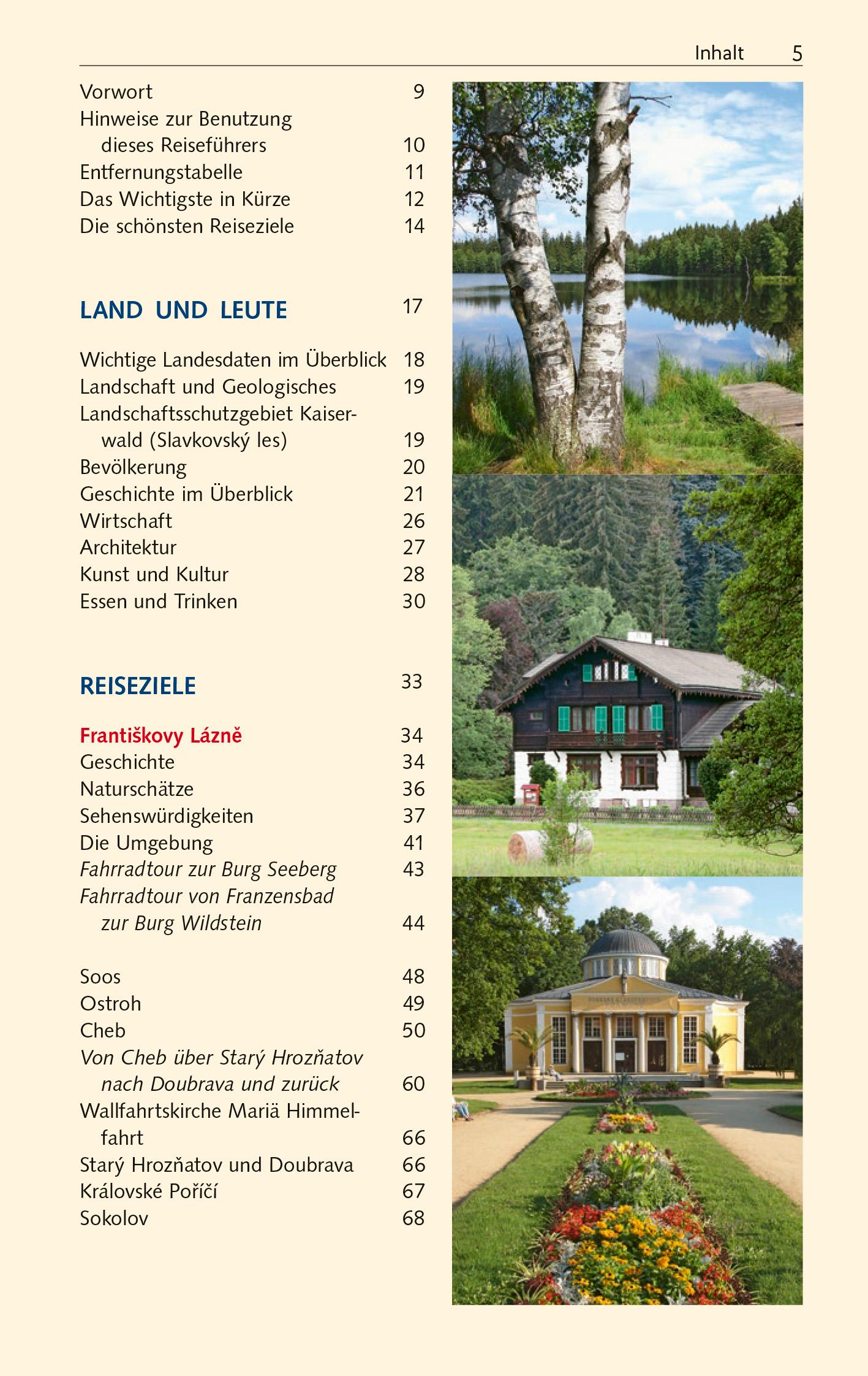 Beispielinhalt (Bild) TRESCHER Reiseführer Böhmisches Bäderdreieck