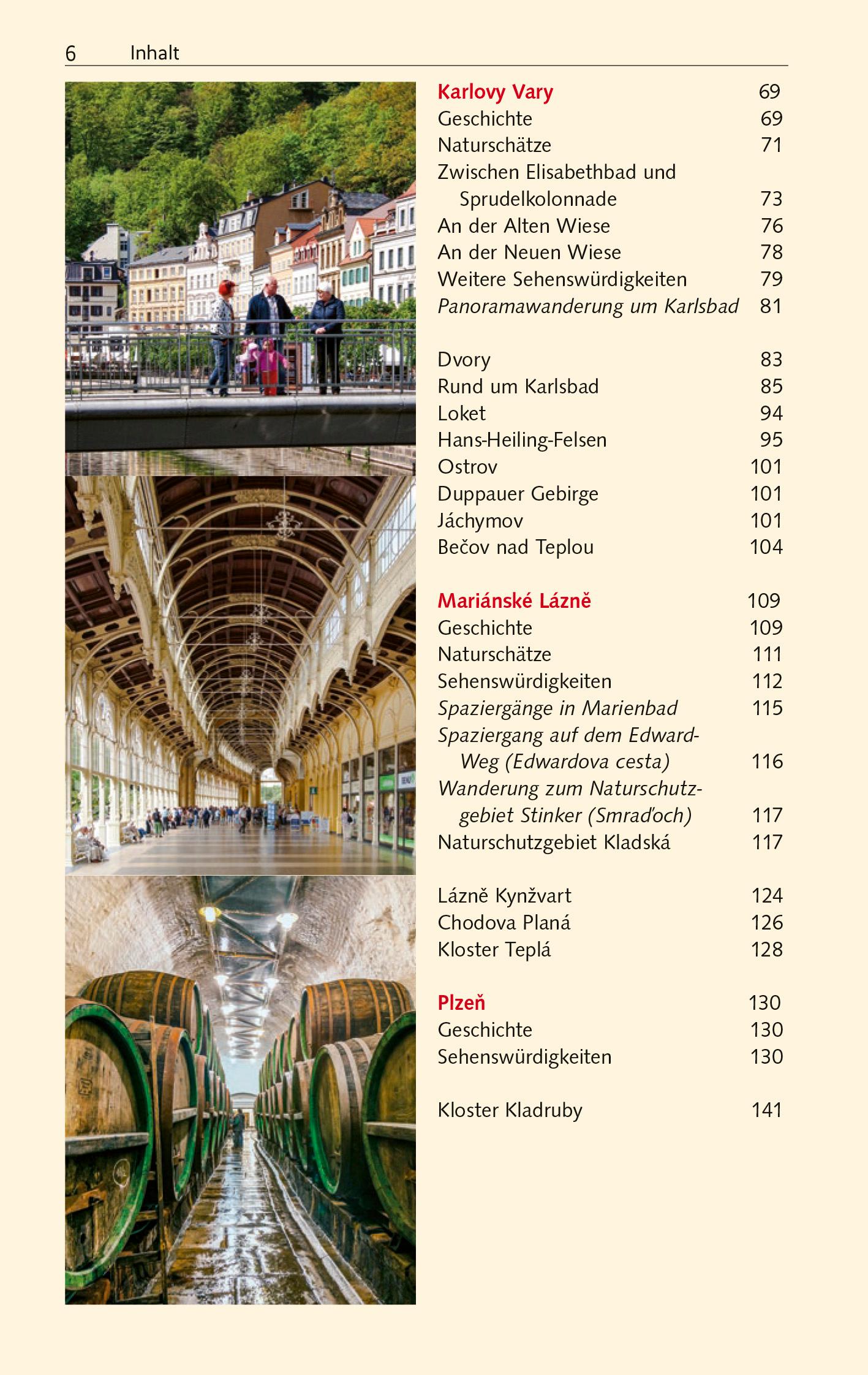 Beispielinhalt (Bild) TRESCHER Reiseführer Böhmisches Bäderdreieck