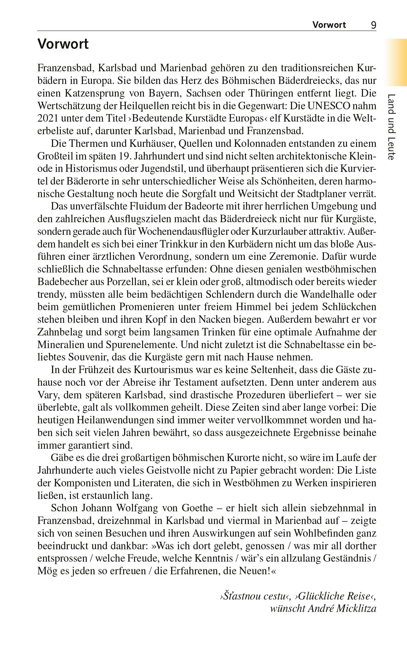 Beispielinhalt (Bild) TRESCHER Reiseführer Böhmisches Bäderdreieck