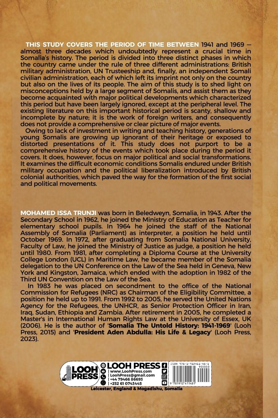 Rückseitencover Somalia The Untold History 1941-1969