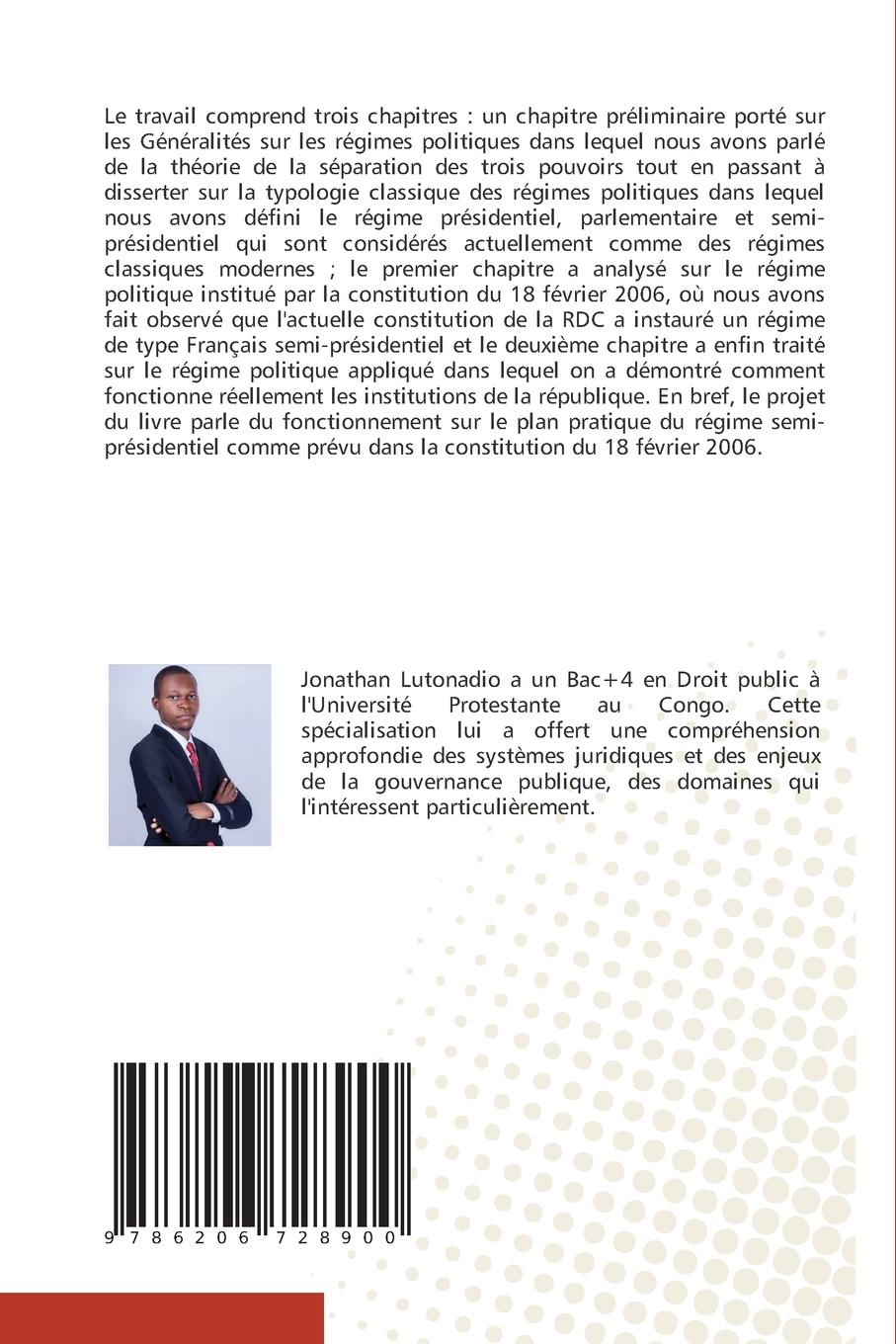 Rückseitencover Le régime politique institué par la constitution du 18 février 2006