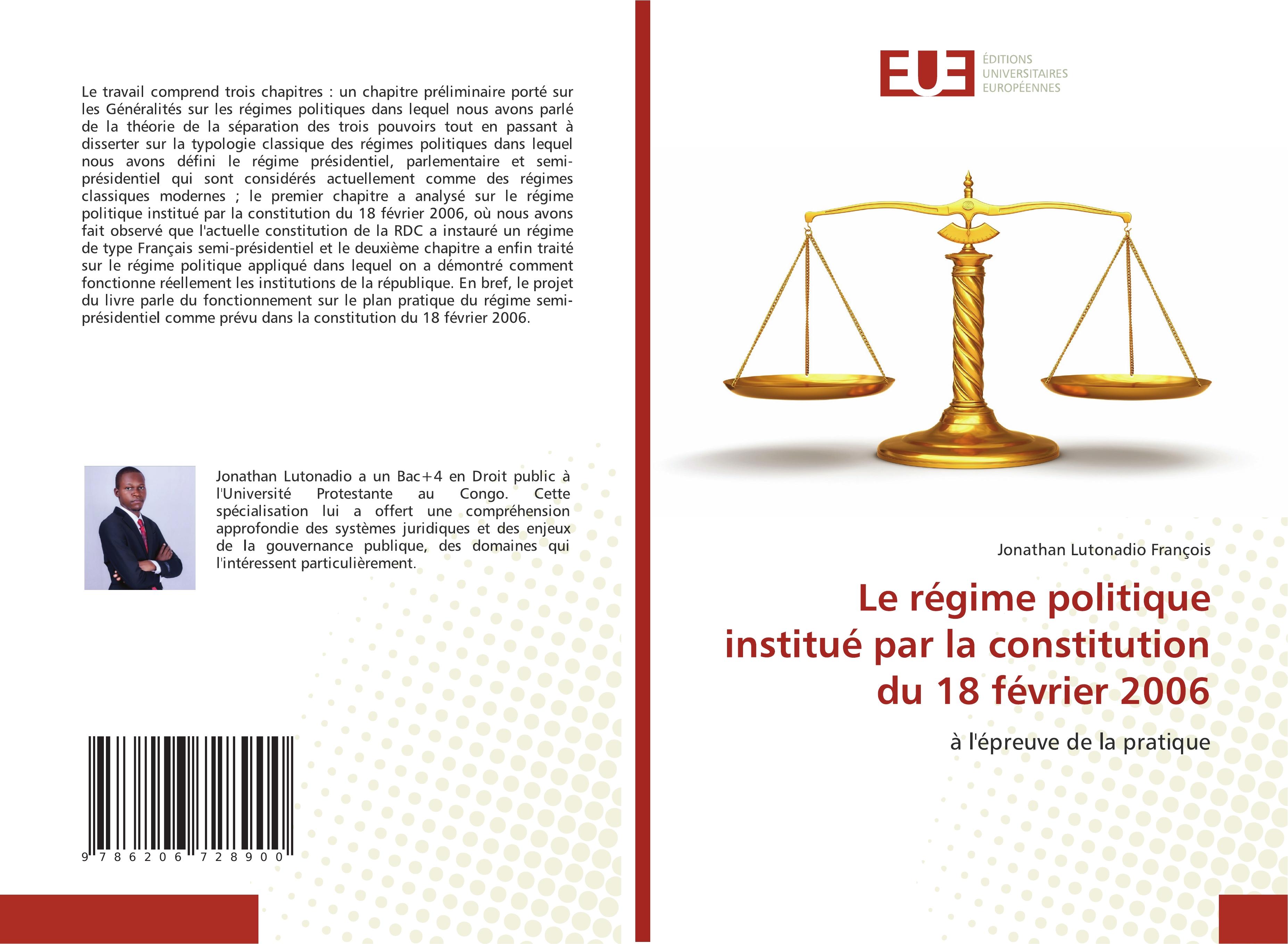 Vorderes Coverbild Le régime politique institué par la constitution du 18 février 2006