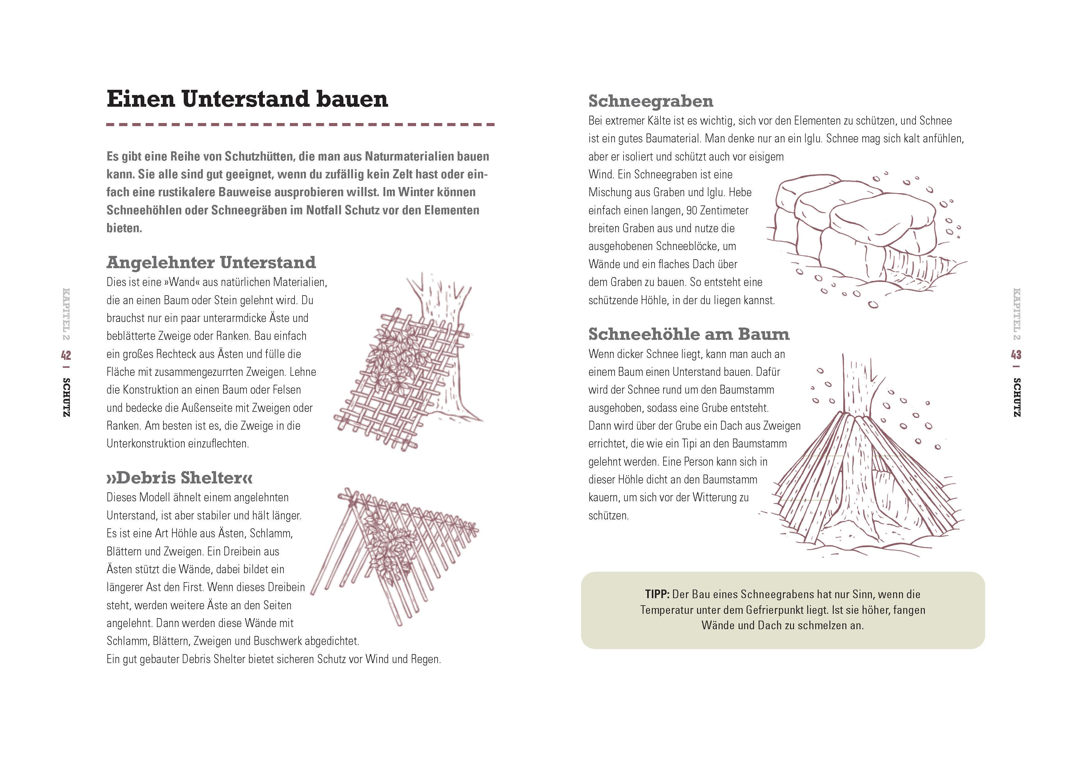 Beispielinhalt (Bild) Überleben in der Wildnis - der praktische Survival-Guide für Outdoor-Abenteuer