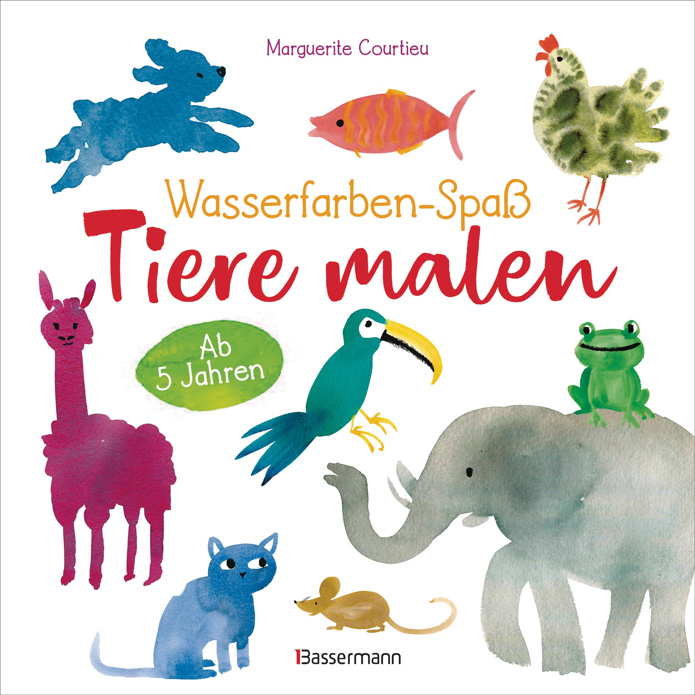Vorderes Coverbild Wasserfarben-Spaß: Tiere malen. Mit wenigen Pinselstrichen. Für Aquarell- und Wasserfarben.