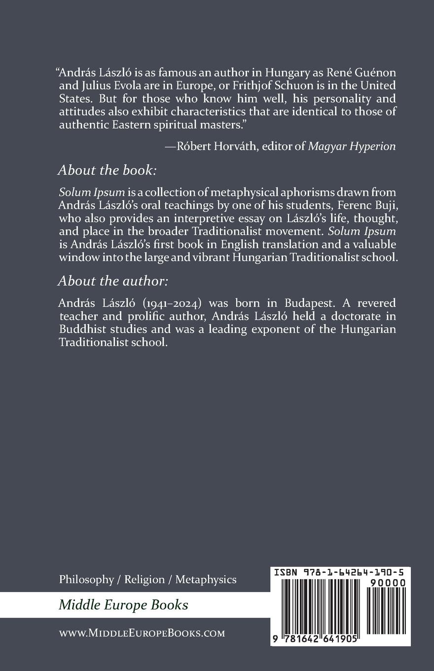 Rückseitencover Solum Ipsum