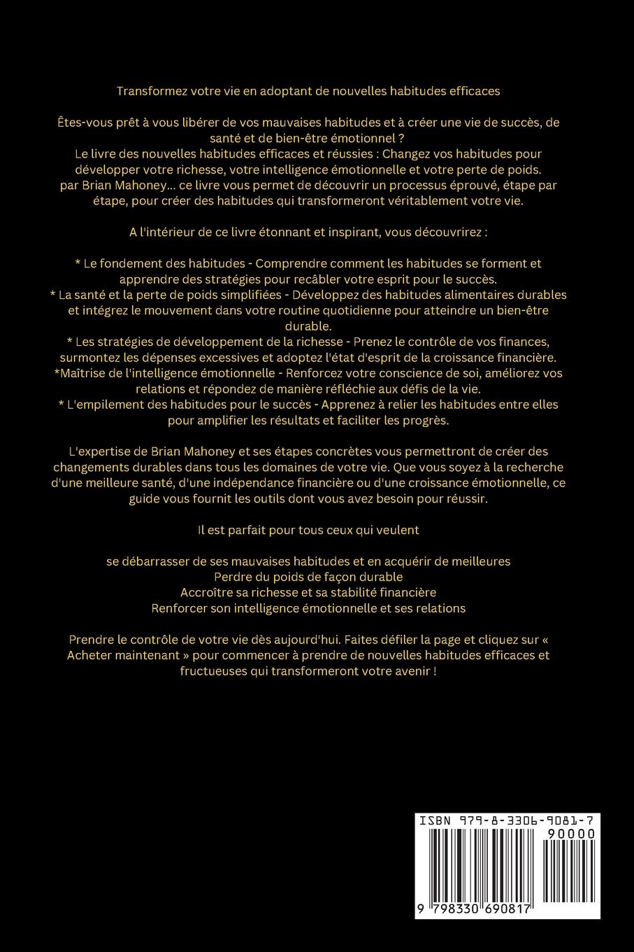 Rückseitencover Livre des nouvelles habitudes efficaces et réussies