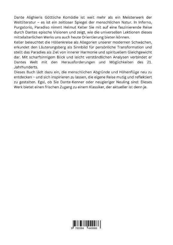 Rückseitencover Inferno, Purgatorio, Paradiso