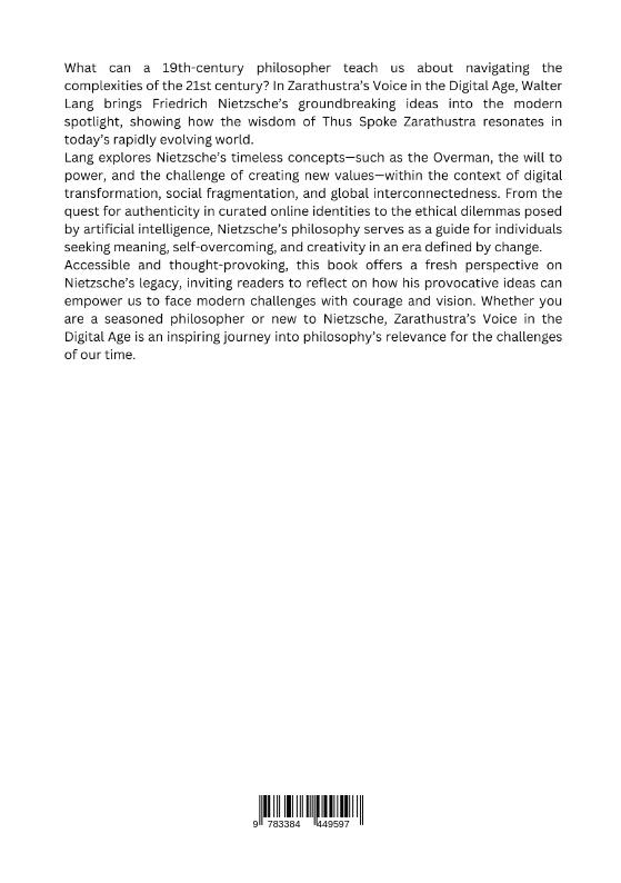 Rückseitencover Zarathustra's Voice in the Digital Age