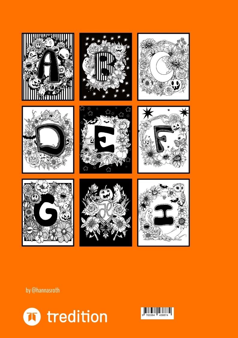 Rückseitencover @hannaroths Halloween-ABC-Coloring-Book
