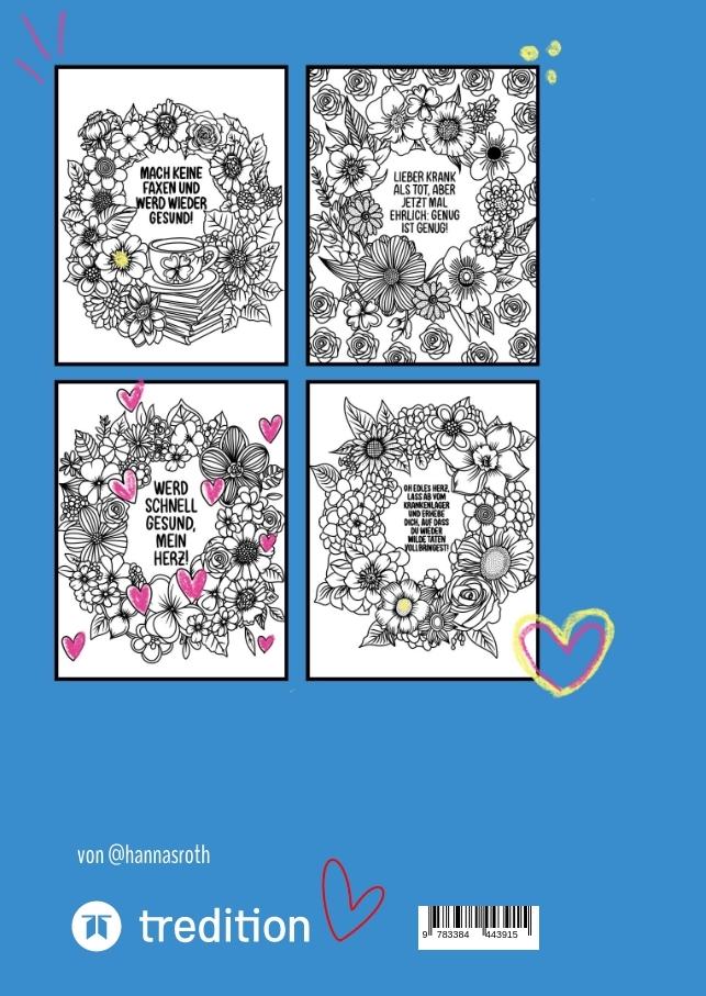 Rückseitencover Genesungswünsche Malbuch von @hannasroth