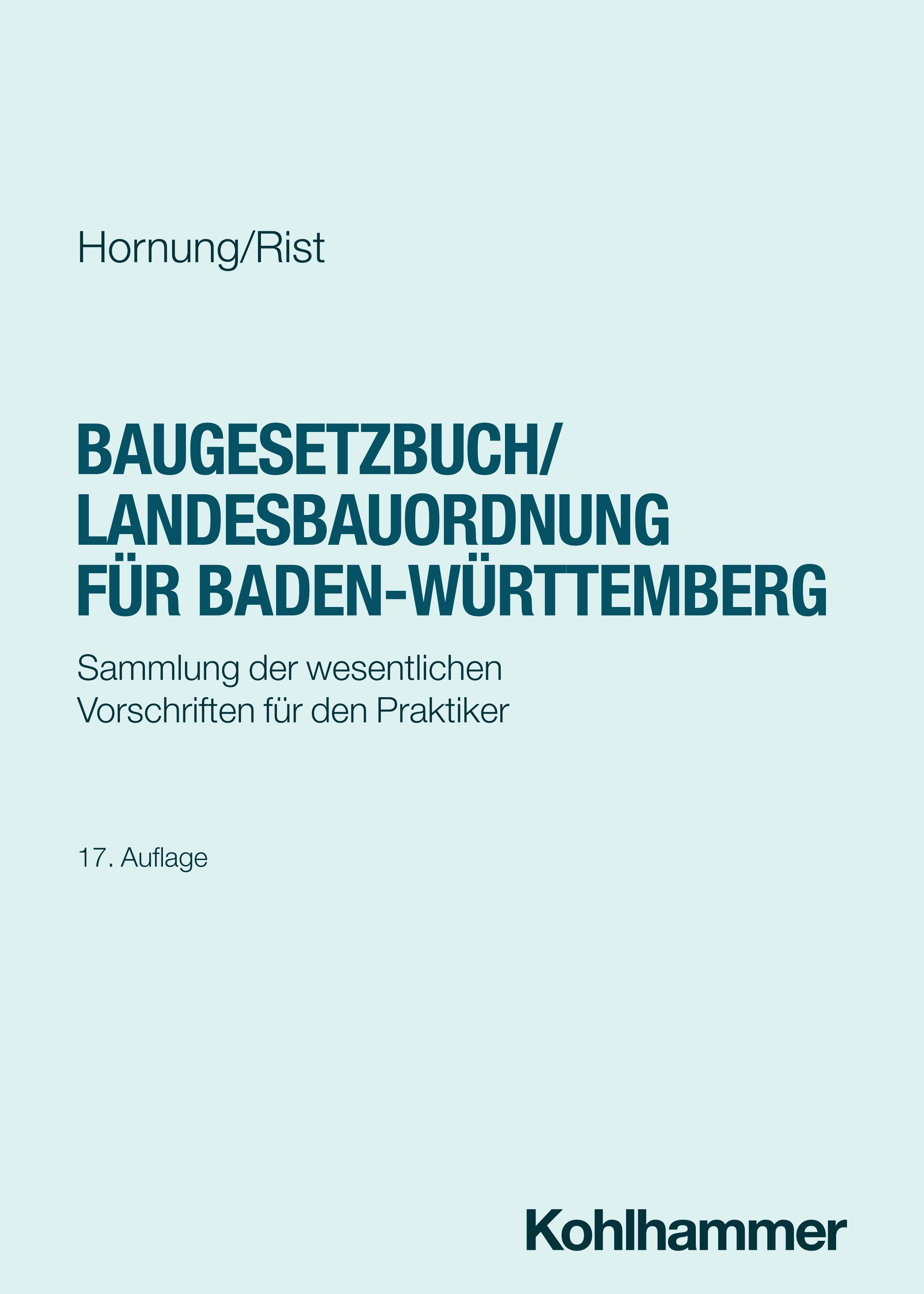 Vorderes Coverbild Baugesetzbuch/Landesbauordnung für Baden-Württemberg