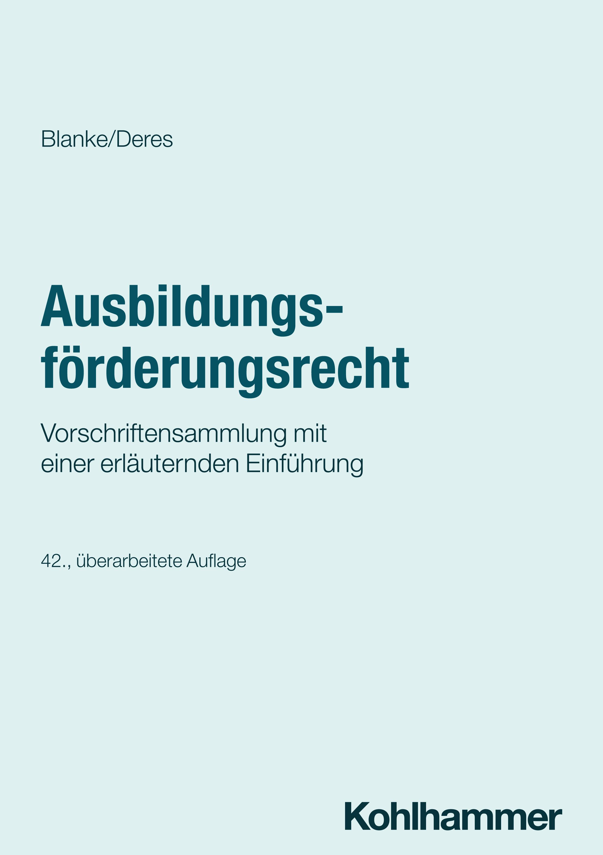 Vorderes Coverbild Ausbildungsförderungsrecht