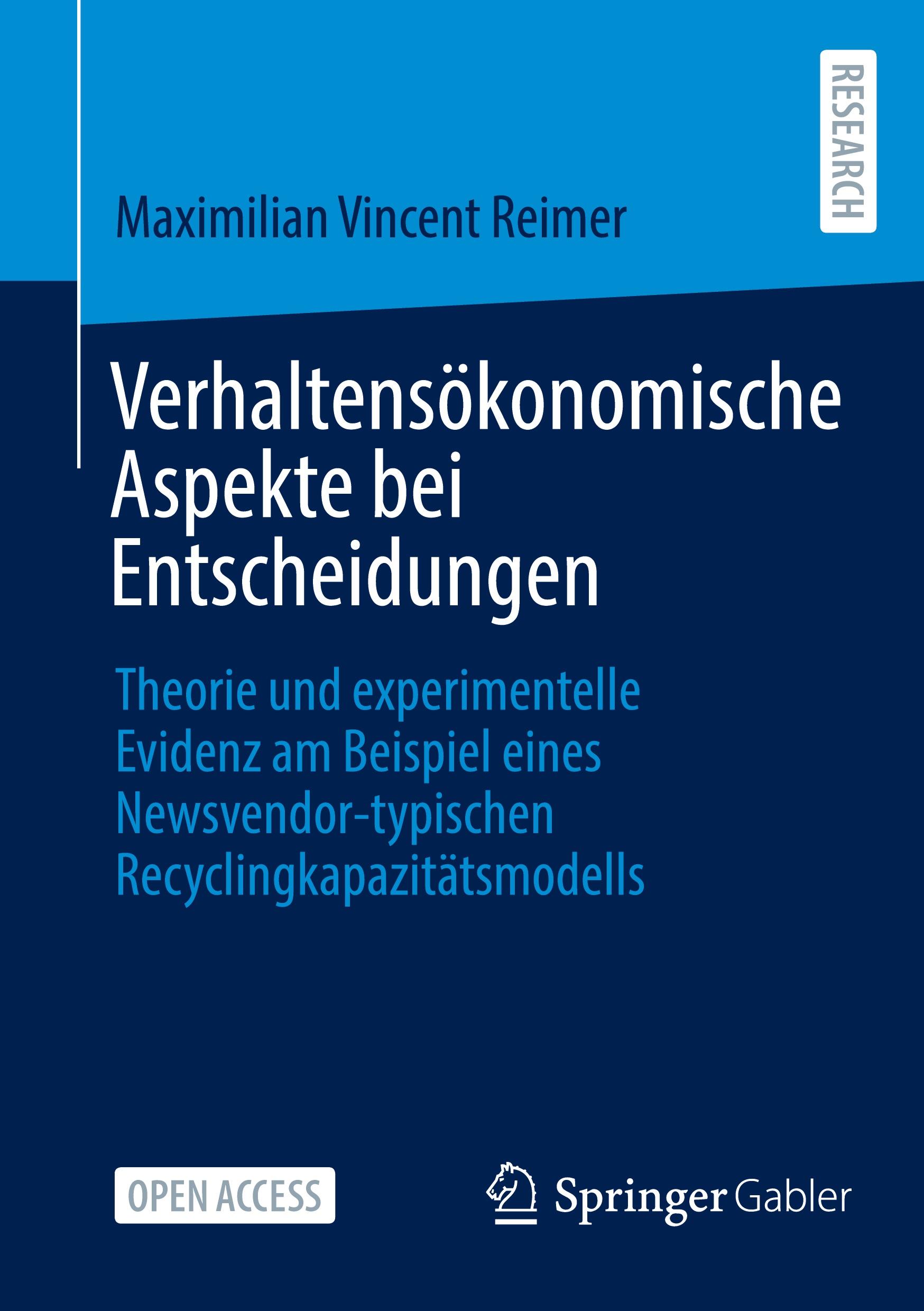 Vorderes Coverbild Verhaltensökonomische Aspekte bei Entscheidungen