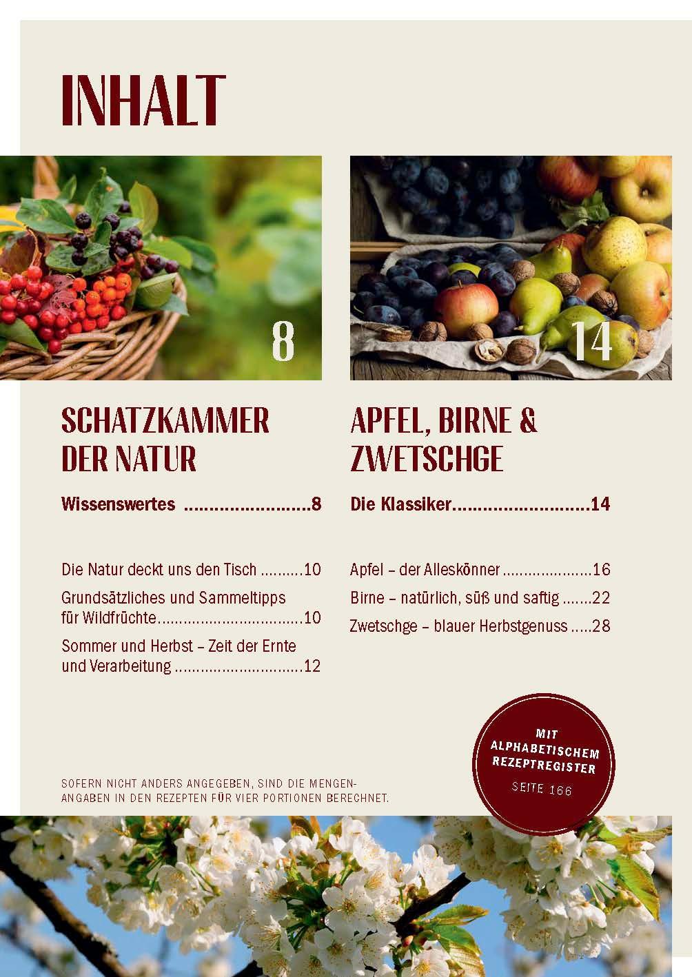Beispielinhalt (Bild) Heimische Früchte - Rezepte-Buch für saionales & regionales Wild- und Gartenobst