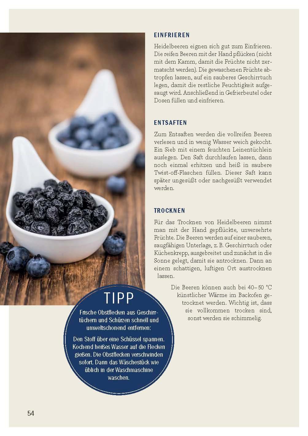 Beispielinhalt (Bild) Heimische Früchte - Rezepte-Buch für saionales & regionales Wild- und Gartenobst