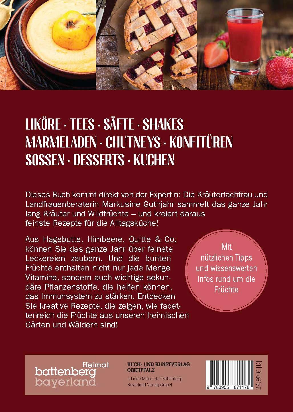 Rückseitencover Heimische Früchte - Rezepte-Buch für saionales & regionales Wild- und Gartenobst