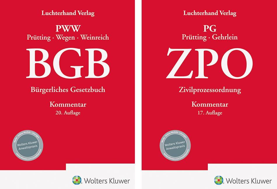 Vorderes Coverbild Bundle BGB Kommentar 20. Auflage und ZPO Kommentar 17. Auflage