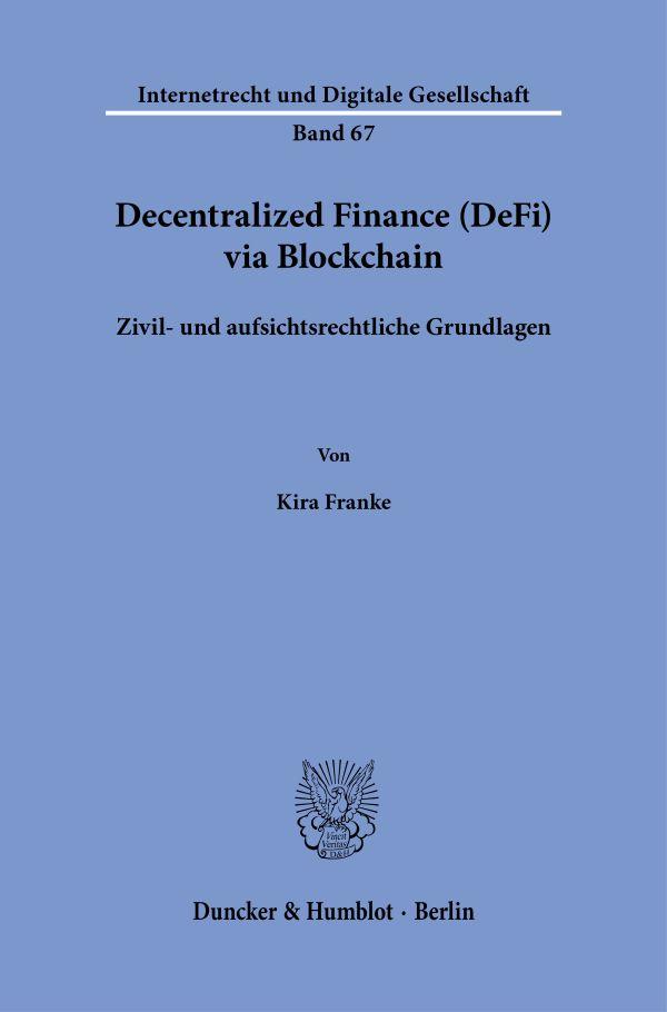 Vorderes Coverbild Decentralized Finance (DeFi) via Blockchain