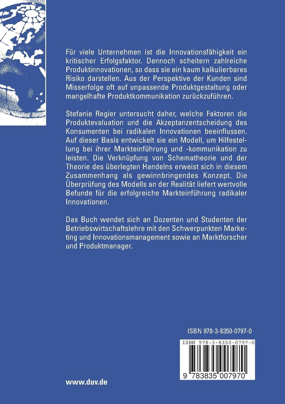 Rückseitencover Markterfolg radikaler Innovationen