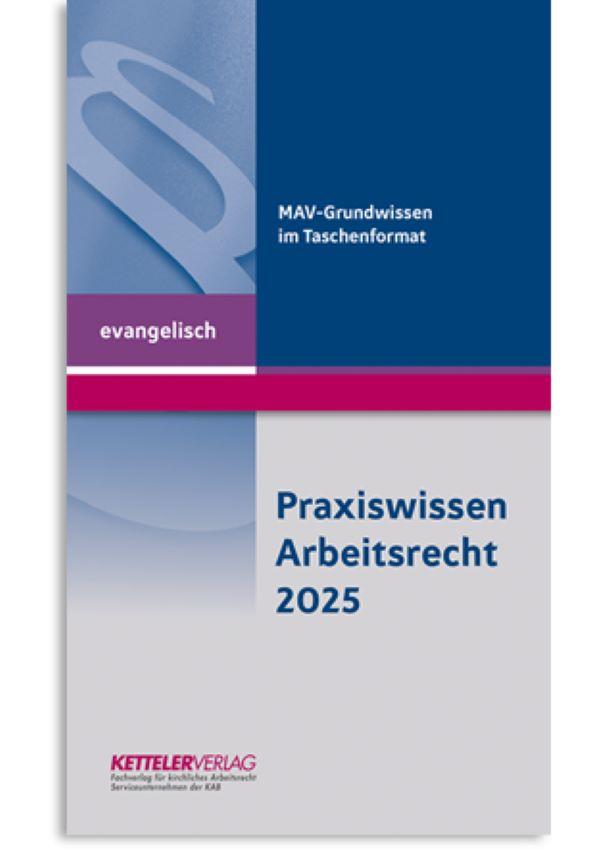 Vorderes Coverbild Praxiswissen Arbeitsrecht 2025 evangelisch