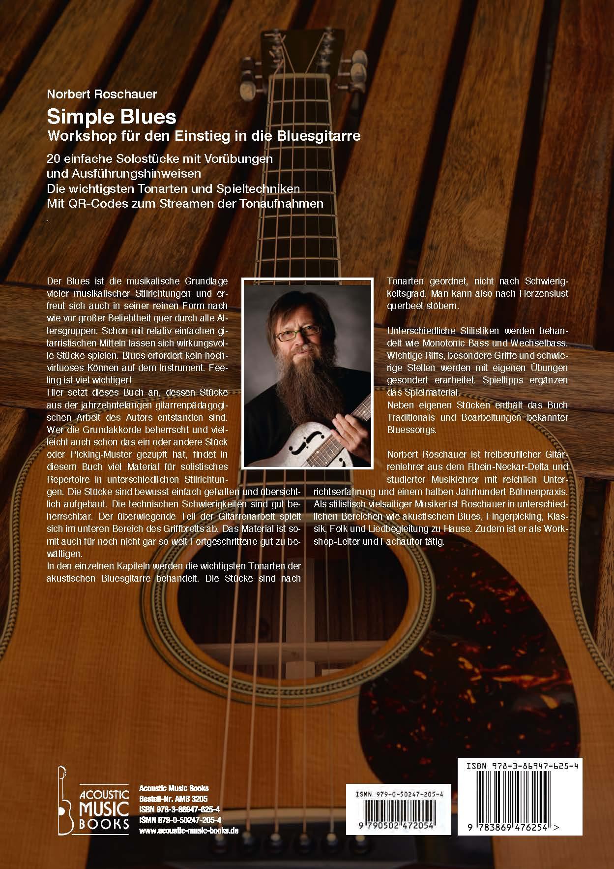 Rückseitencover Simple Blues. Workshop für den Einstieg in die Bluesgitarre