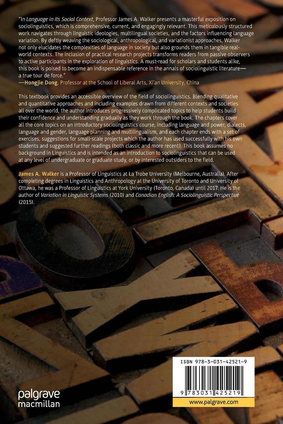 Rückseitencover Language in its Social Context