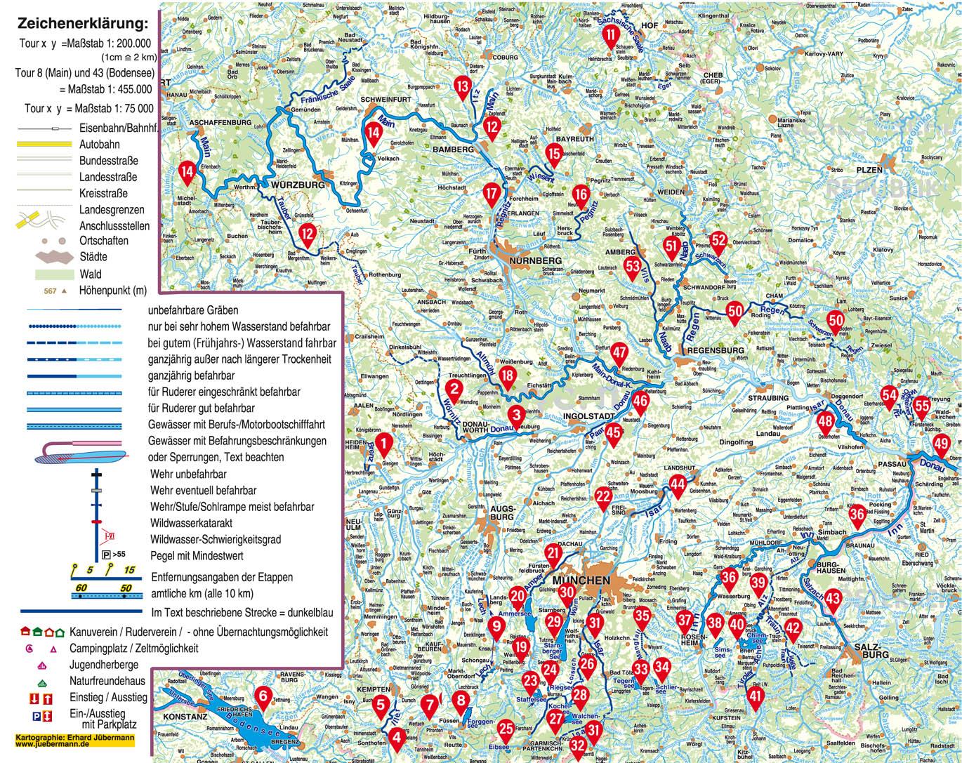 Beispielinhalt (Bild) Die 55 schönsten Kanu- und SUP-Touren in Bayern