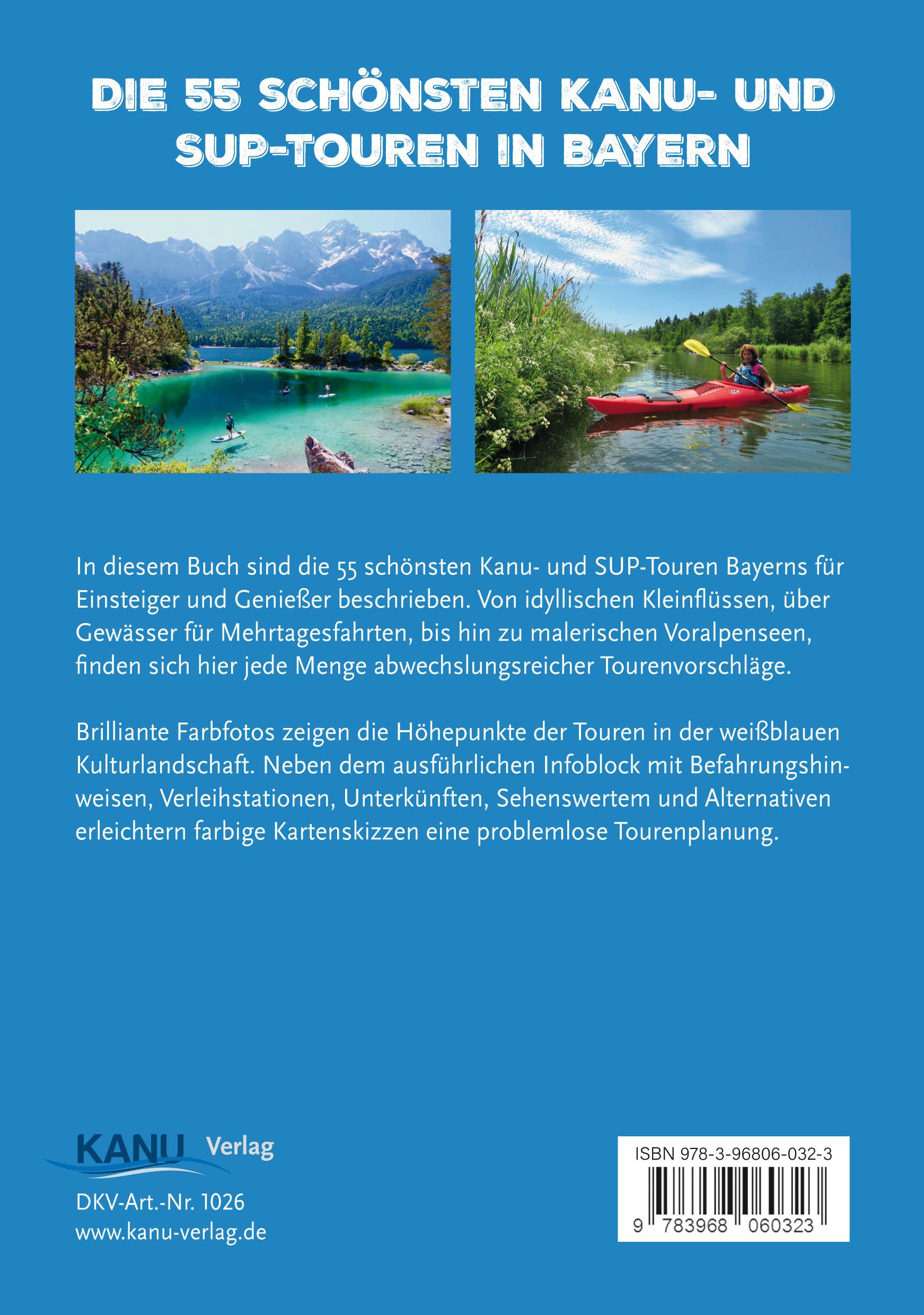 Rückseitencover Die 55 schönsten Kanu- und SUP-Touren in Bayern