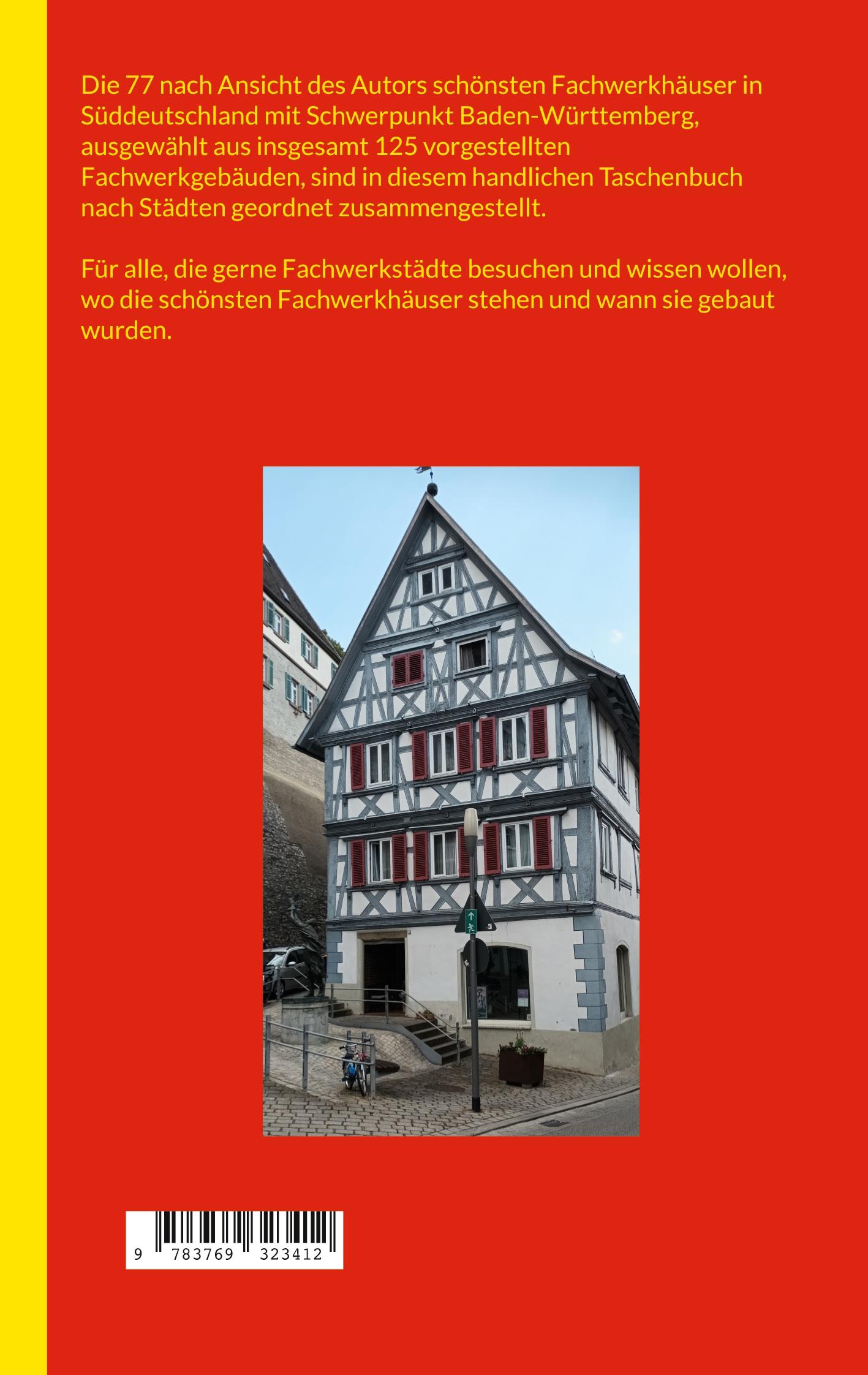 Rückseitencover Die schönsten Fachwerkhäuser Süddeutschlands