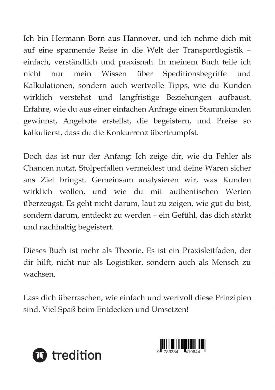 Rückseitencover Hey Azubi. So spannend ist die Spedition