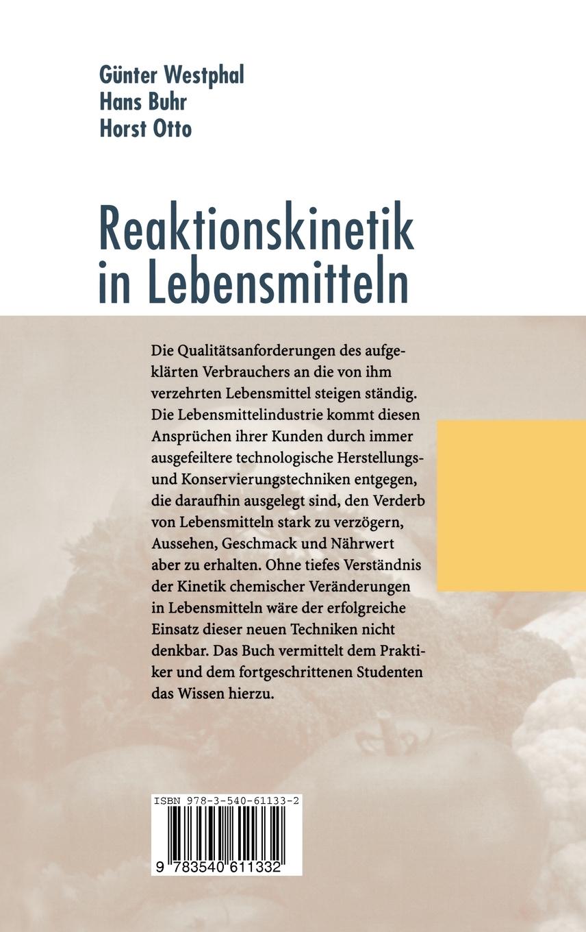 Rückseitencover Reaktionskinetik in Lebensmitteln