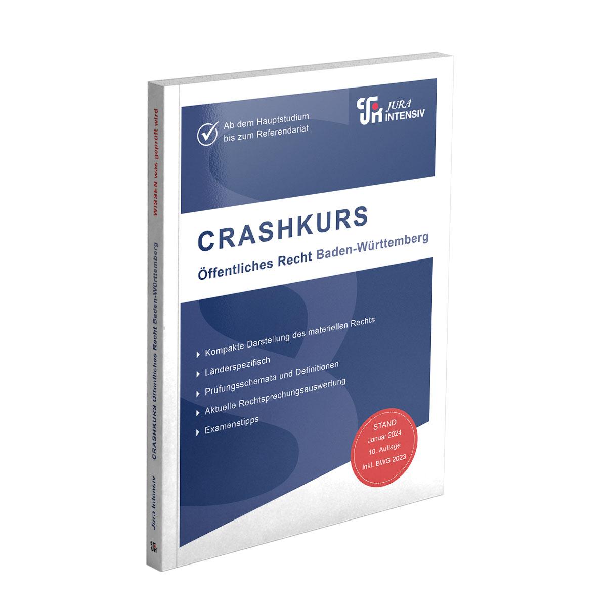 Vorderes Coverbild CRASHKURS Öffentliches Recht - Baden-Württemberg