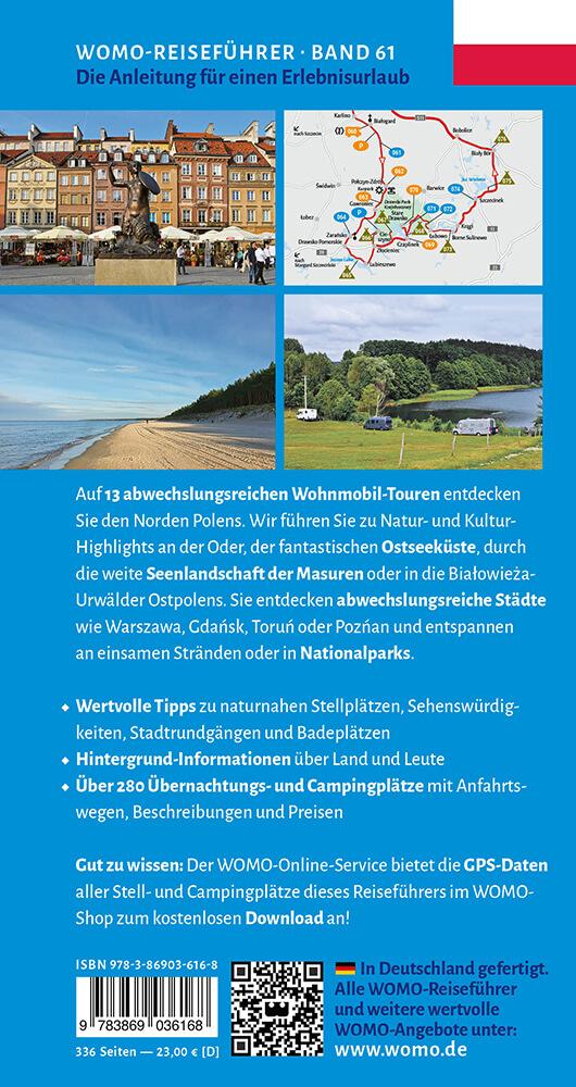 Rückseitencover Entdeckertouren mit dem Wohnmobil Polen Der Norden