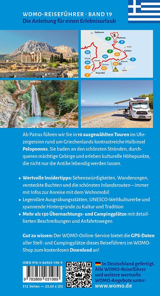 Rückseitencover Entdeckertouren mit dem Wohnmobil Peloponnes