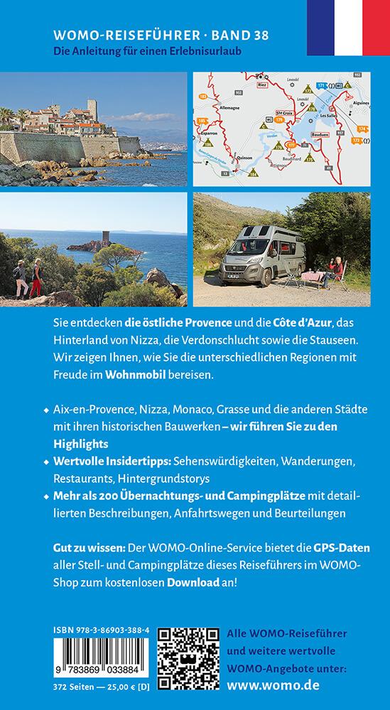 Rückseitencover Entdeckertouren mit dem Wohnmobil Provence Cote d' Azur Der Osten