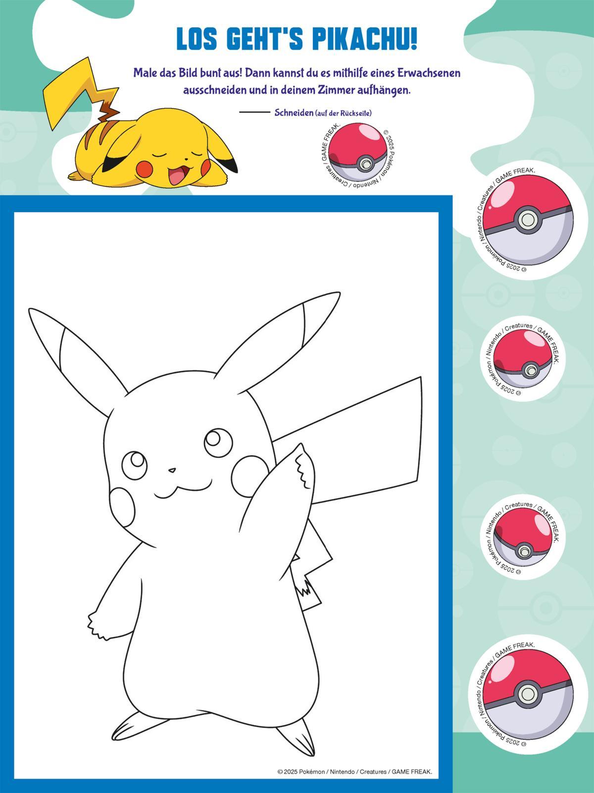 Beispielinhalt (Bild) Pokémon: Große Helden - Kleine Künstler: Mein cooler Mitmachspaß