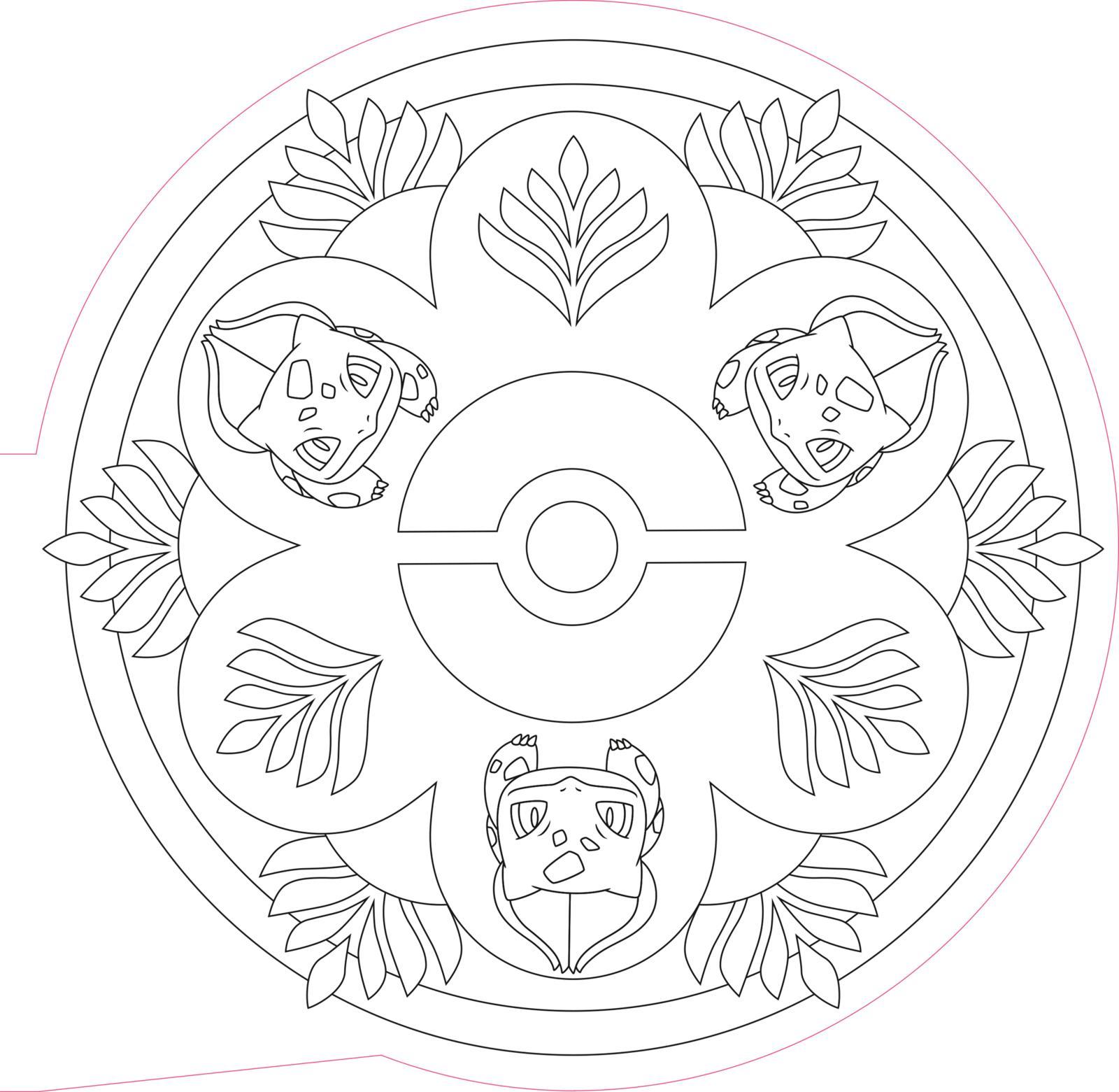 Beispielinhalt (Bild) Pokémon Activity-Buch: Mandala-Malspaß