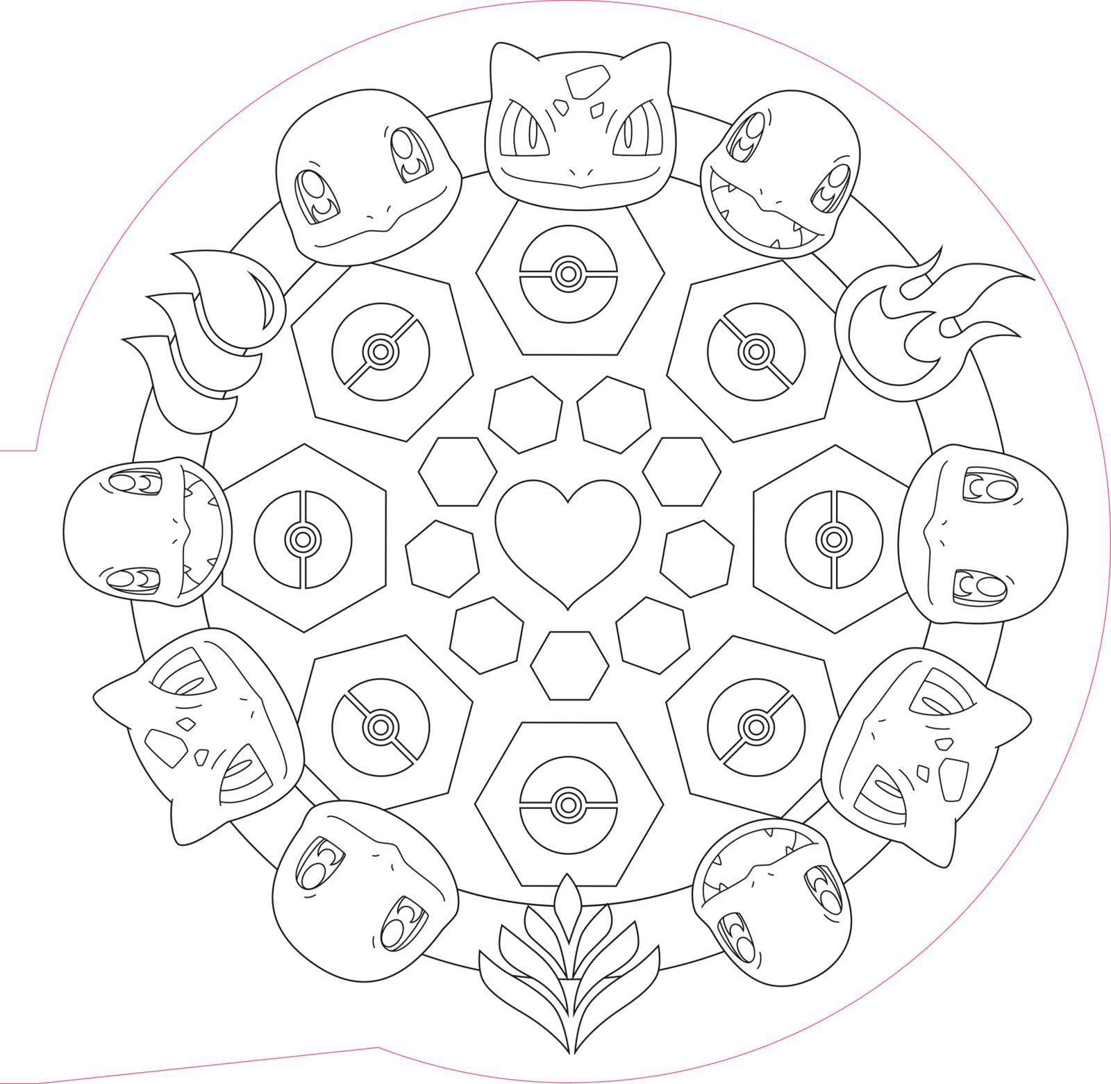 Beispielinhalt (Bild) Pokémon Activity-Buch: Mandala-Malspaß