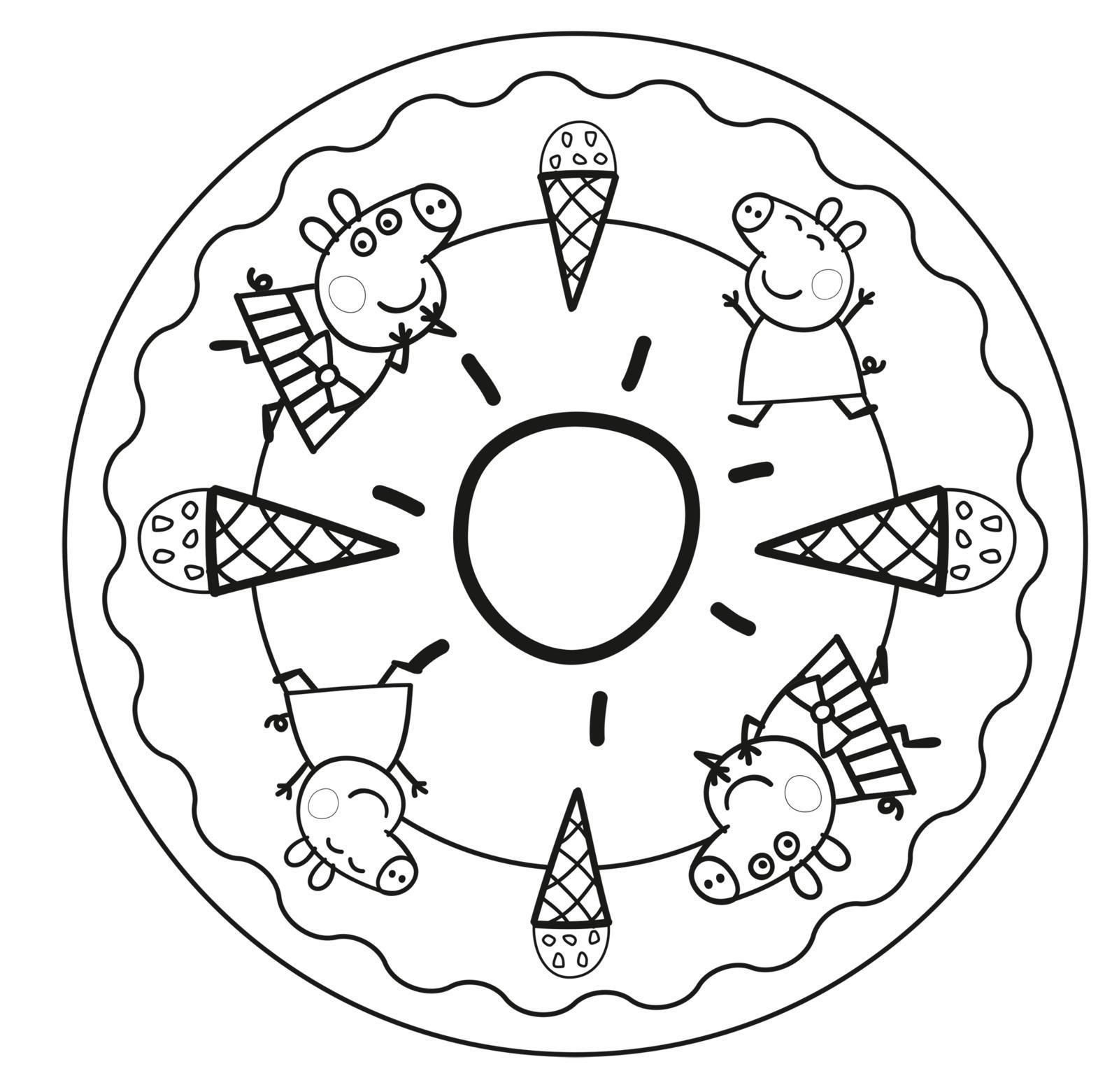 Beispielinhalt (Bild) Peppa Wutz Ausmalbilder: MANDALA Malspaß