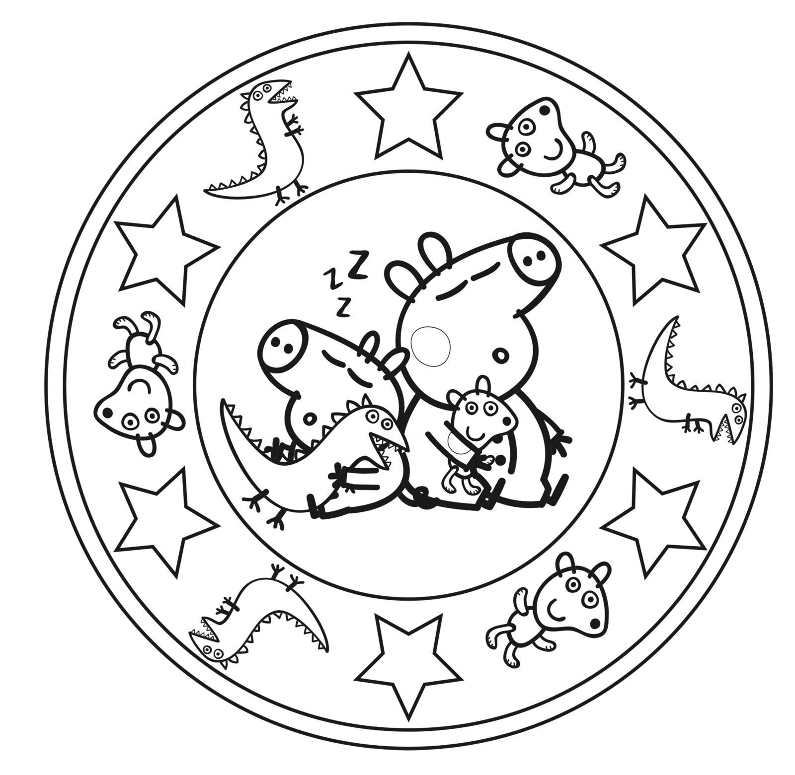 Beispielinhalt (Bild) Peppa Wutz Ausmalbilder: MANDALA Malspaß