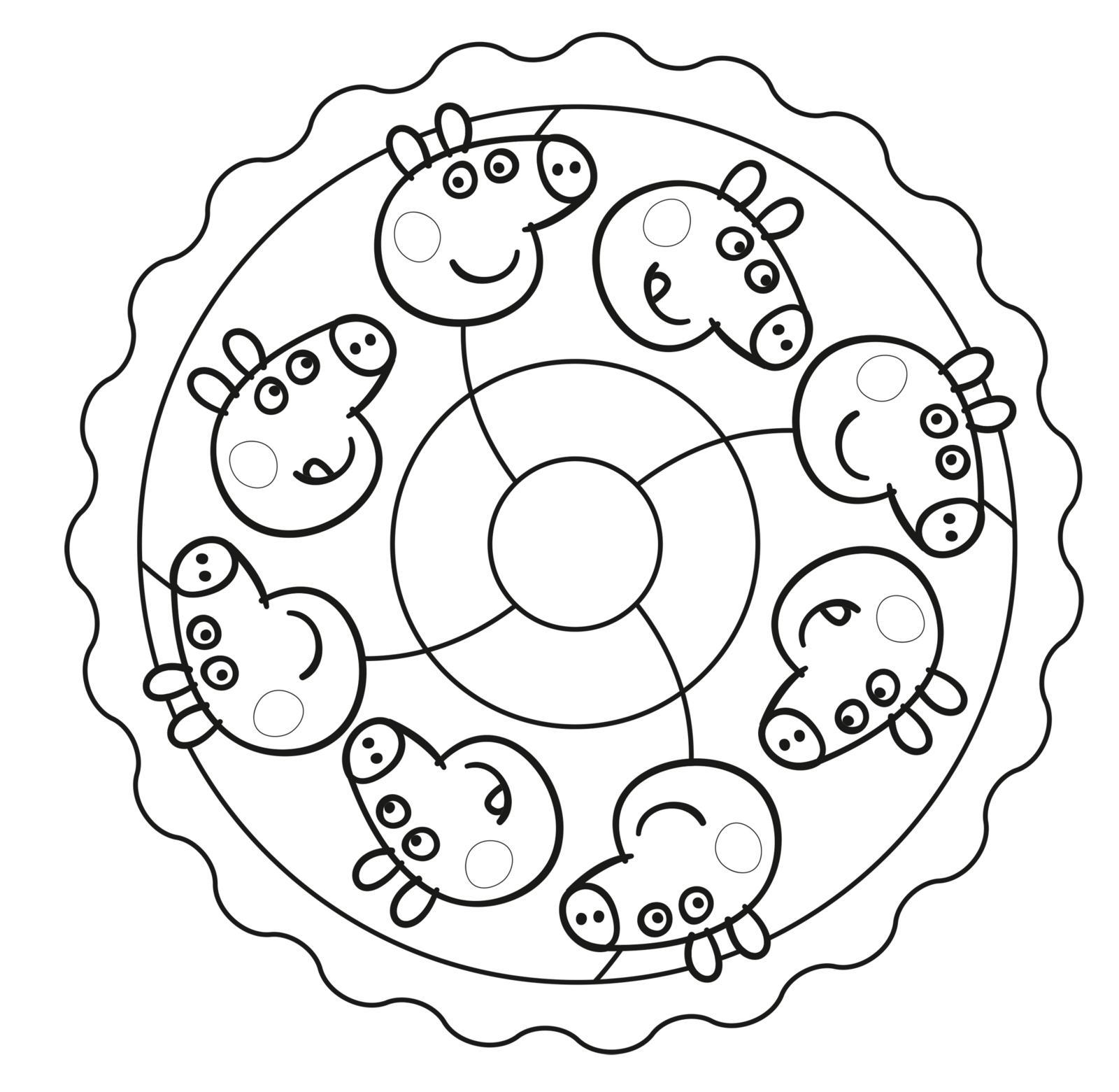 Beispielinhalt (Bild) Peppa Wutz Ausmalbilder: MANDALA Malspaß