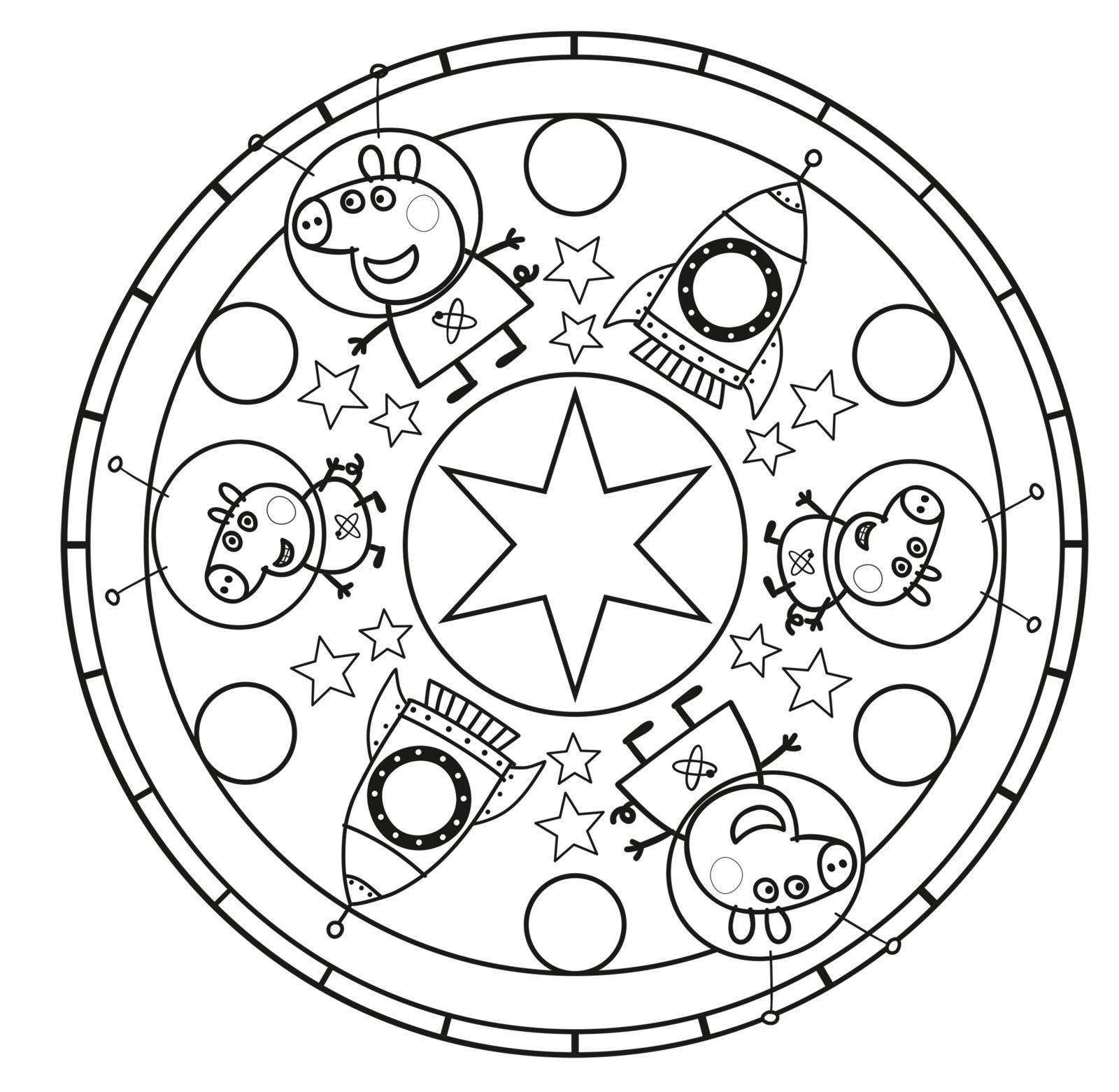 Beispielinhalt (Bild) Peppa Wutz Ausmalbilder: MANDALA Malspaß