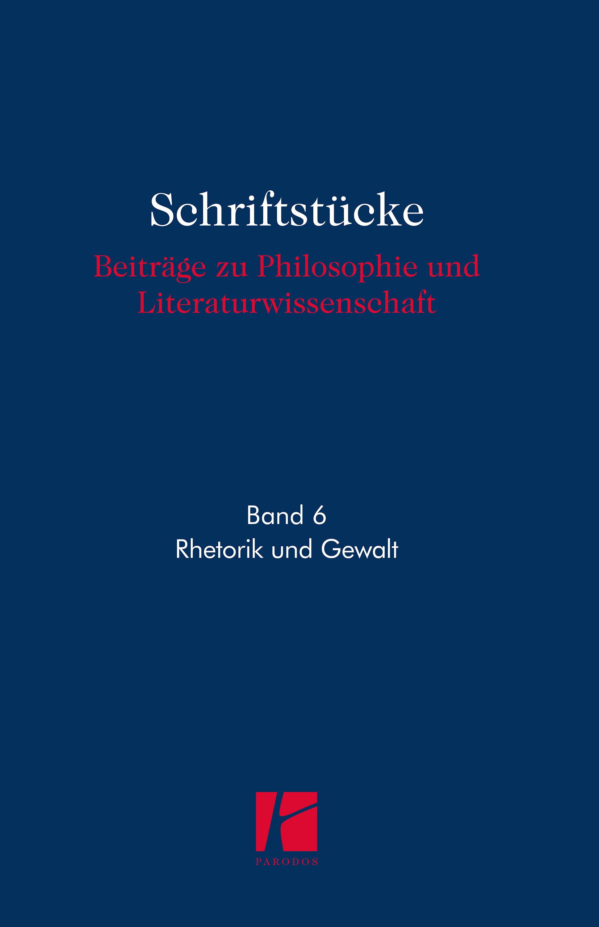 Vorderes Coverbild Rhetorik und Gewalt