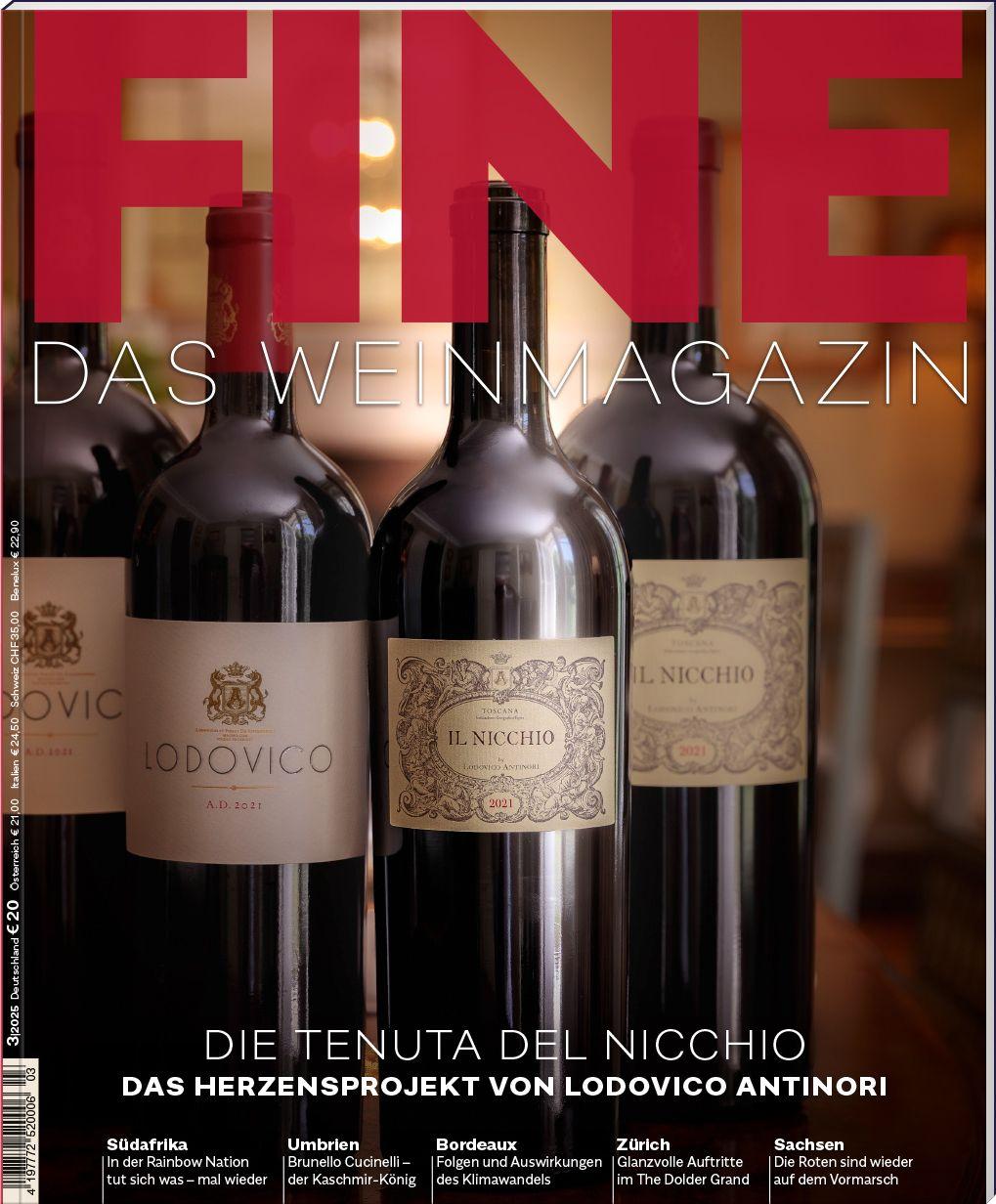 Vorderes Coverbild FINE Das Weinmagazin 03/2025