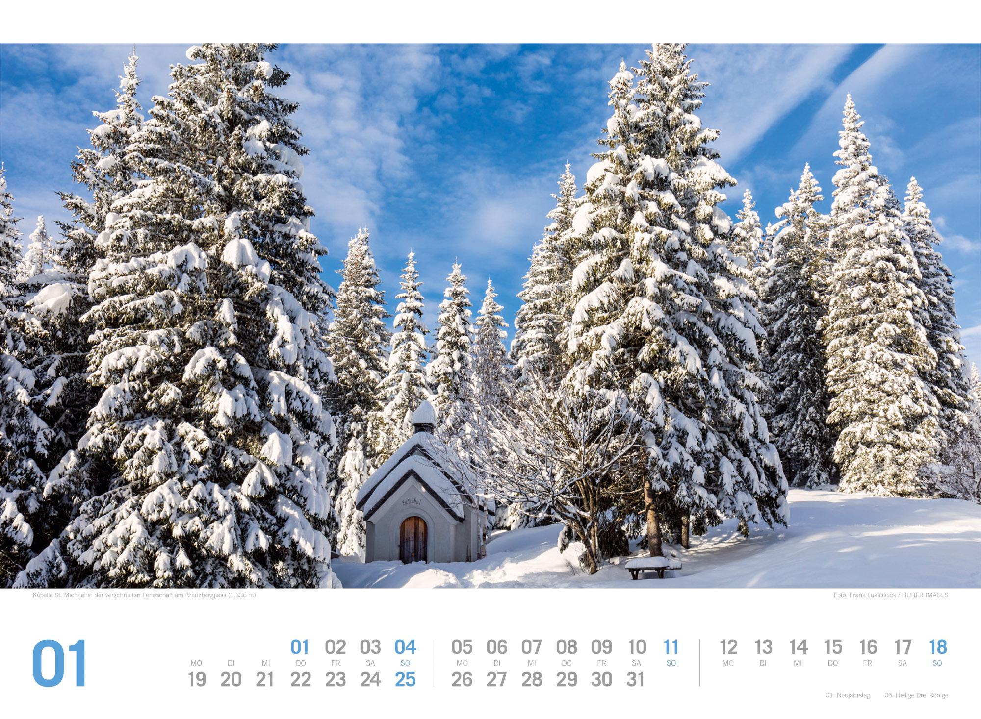 Beispielinhalt (Bild) Südtirol ReiseLust Kalender 2026 | von Bozen bis zu den drei Zinnen