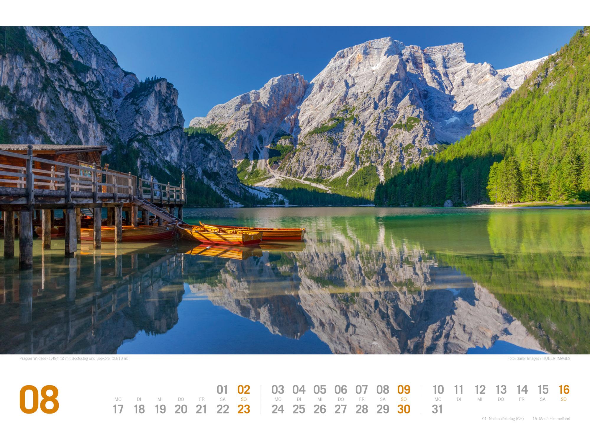 Beispielinhalt (Bild) Südtirol ReiseLust Kalender 2026 | von Bozen bis zu den drei Zinnen