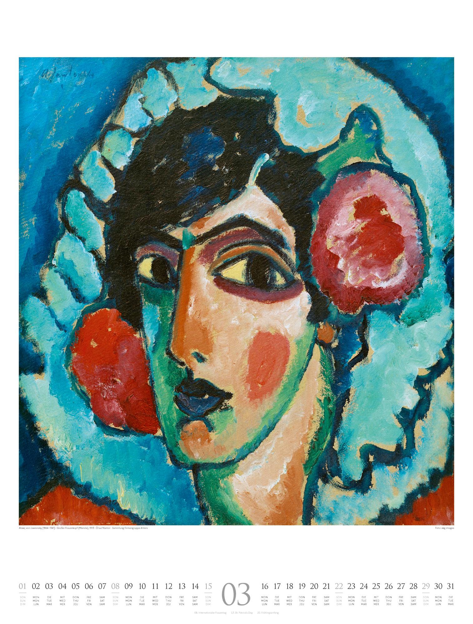 Beispielinhalt (Bild) Der Blaue Reiter Kalender 2026 | Aufbruch in die Moderne