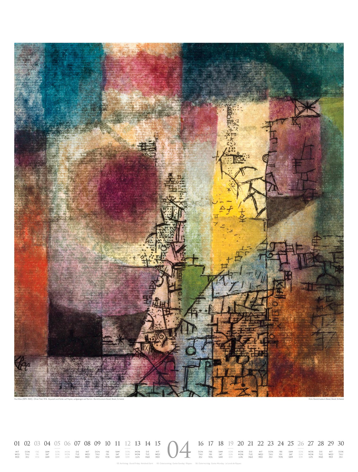 Beispielinhalt (Bild) Der Blaue Reiter Kalender 2026 | Aufbruch in die Moderne